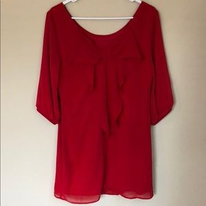 Red Bow Back Shift Dress, Size Medium
